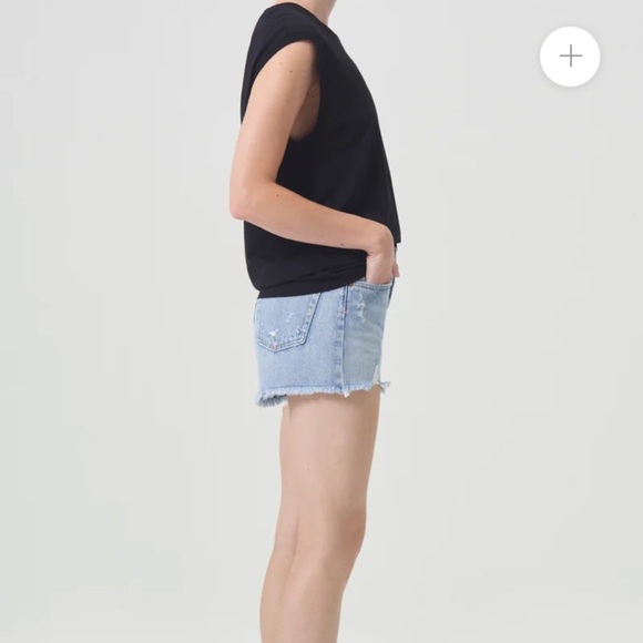 AGOLDE PARKER HIGH WAISTED BUTTON FLY DISTRESSED DENIM SHORTS SZ 28 - Picture 8 of 15